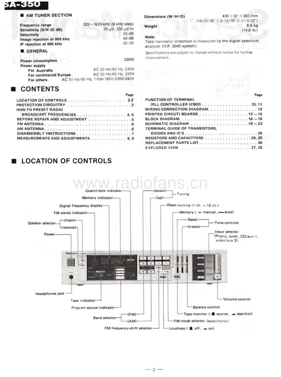 Technics-SA-350-Service-Manual电路原理图.pdf_第2页