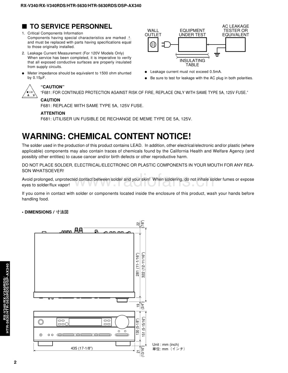 Yamaha-RXV-340-RDS-Service-Manual电路原理图.pdf_第2页