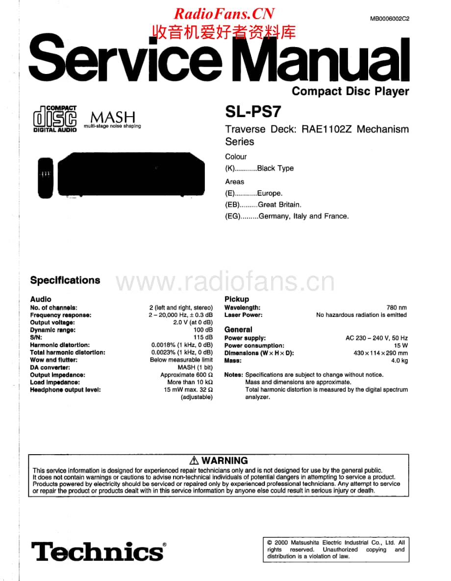 Technics-SLPS-7-Service-Manual电路原理图.pdf_第1页