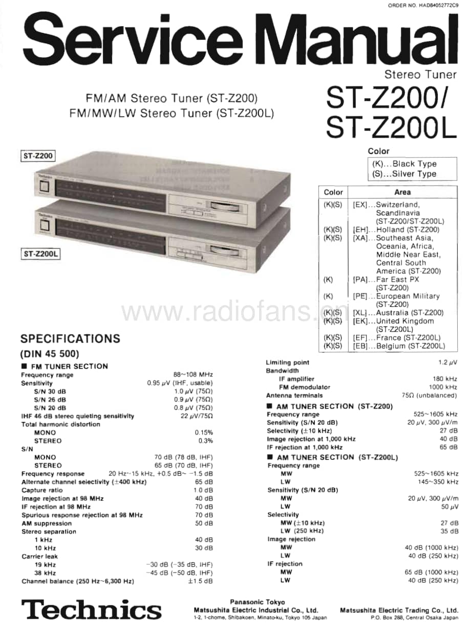 Technics-STZ-200-Service-Manual电路原理图.pdf_第1页