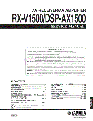 Yamaha-RXV-1500-Service-Manual电路原理图.pdf