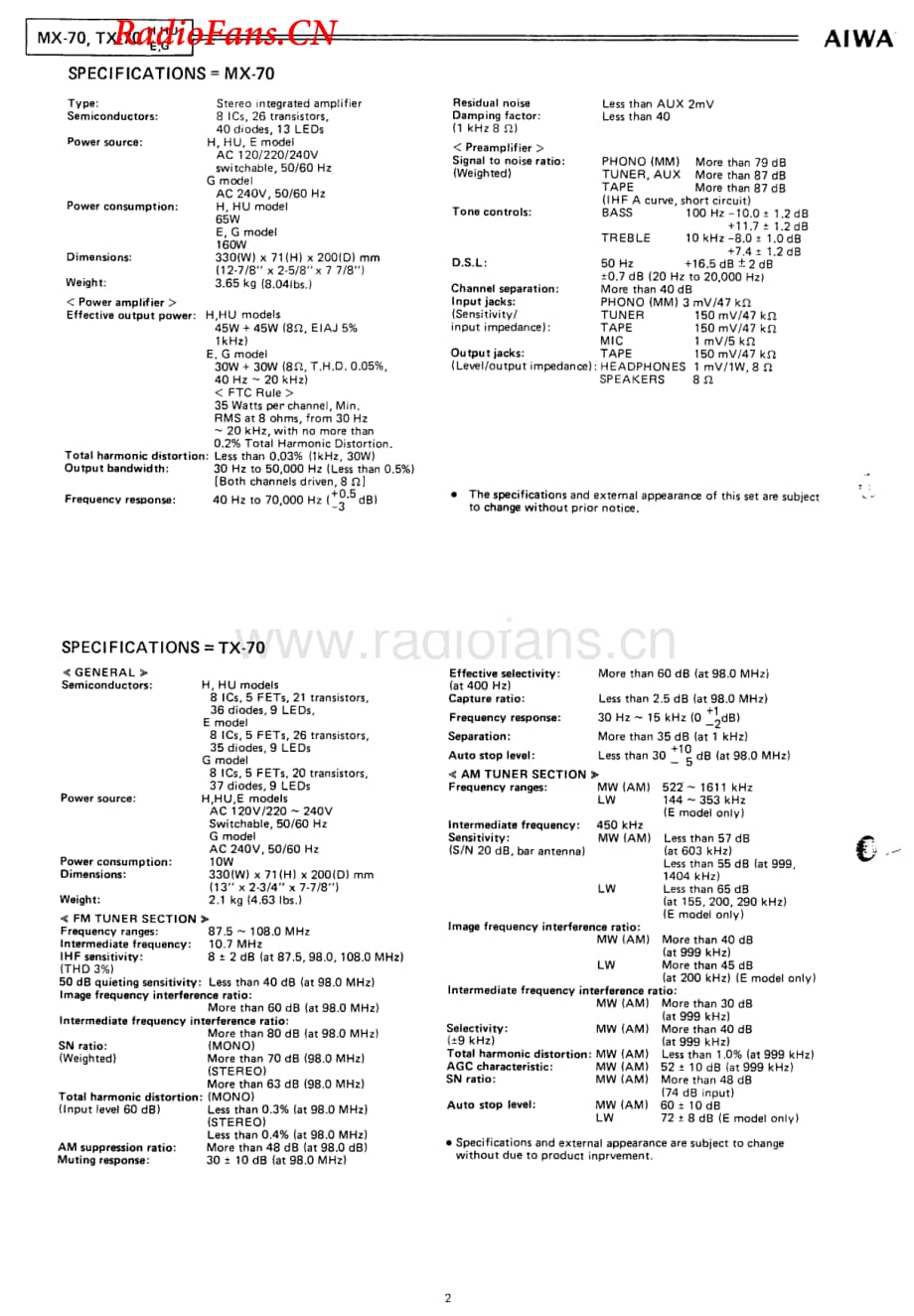 Aiwa-TX70-tun-sm维修电路图 手册.pdf_第2页