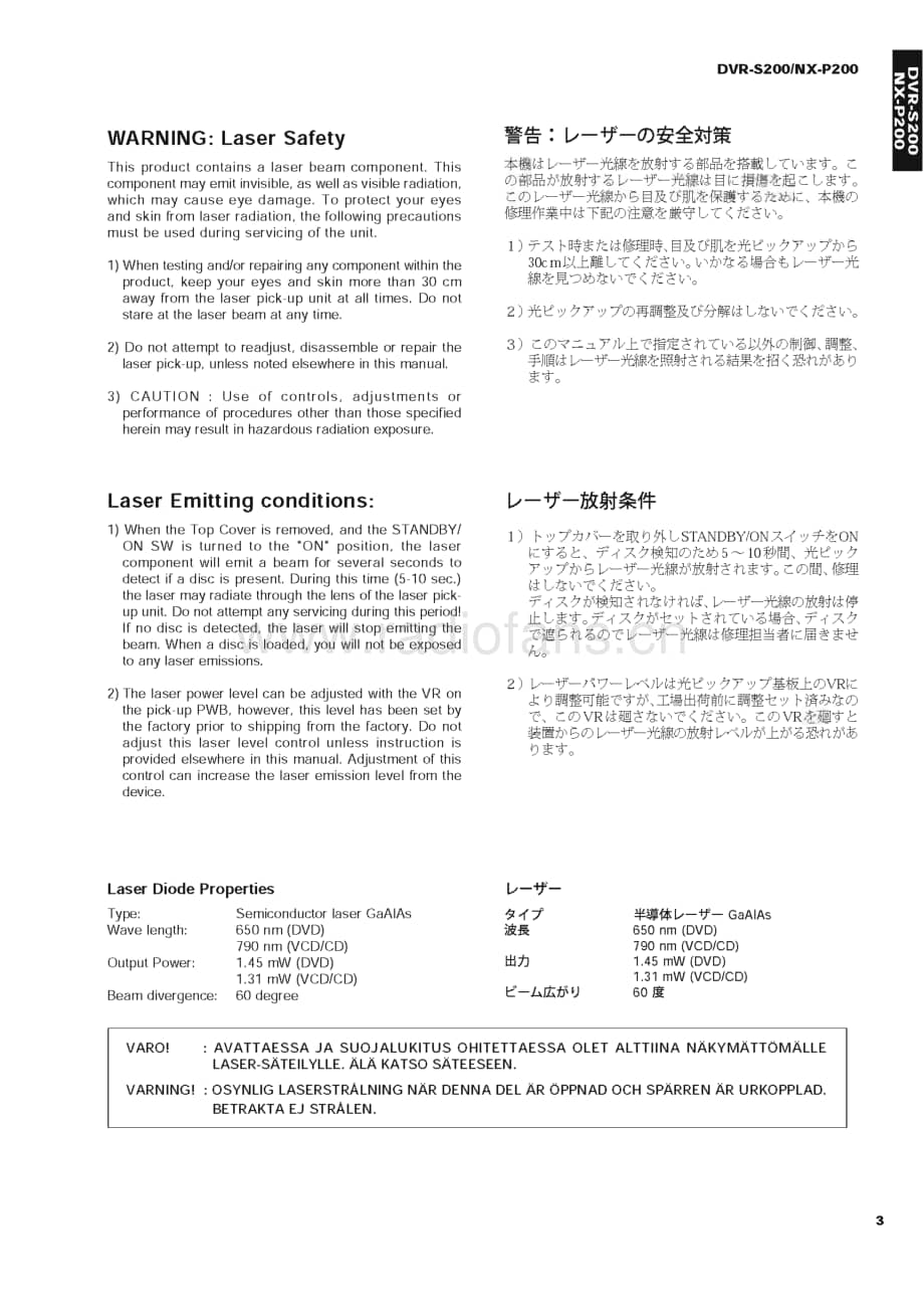 Yamaha-DVXS-200-Service-Manual电路原理图.pdf_第3页