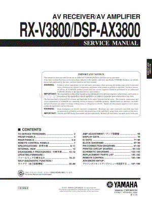 Yamaha-RXV-3800-Service-Manual-Part-1电路原理图.pdf