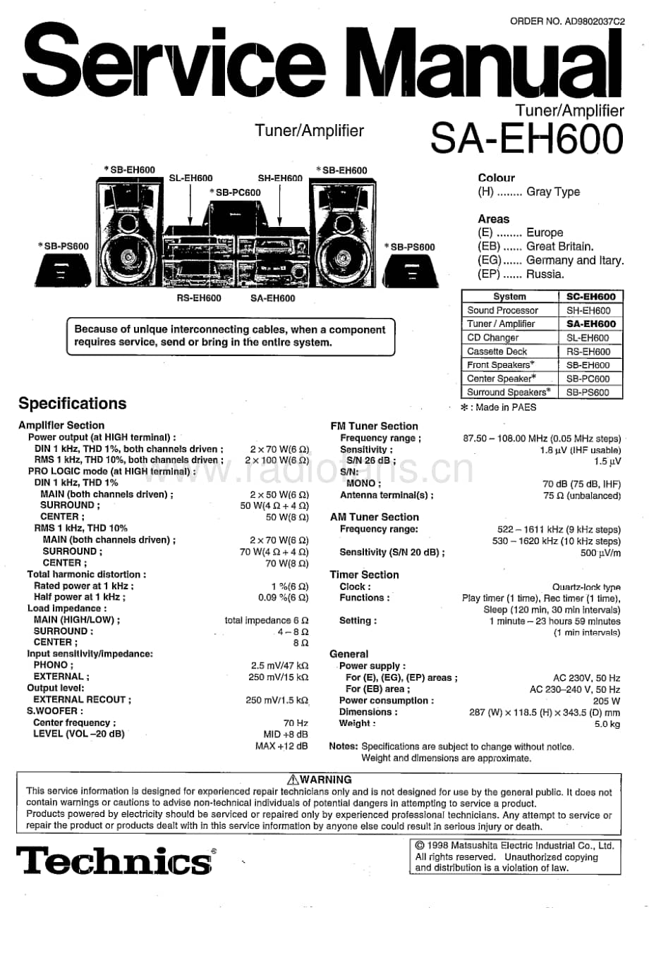 Technics-SAEH-600-Service-Manual电路原理图.pdf_第1页