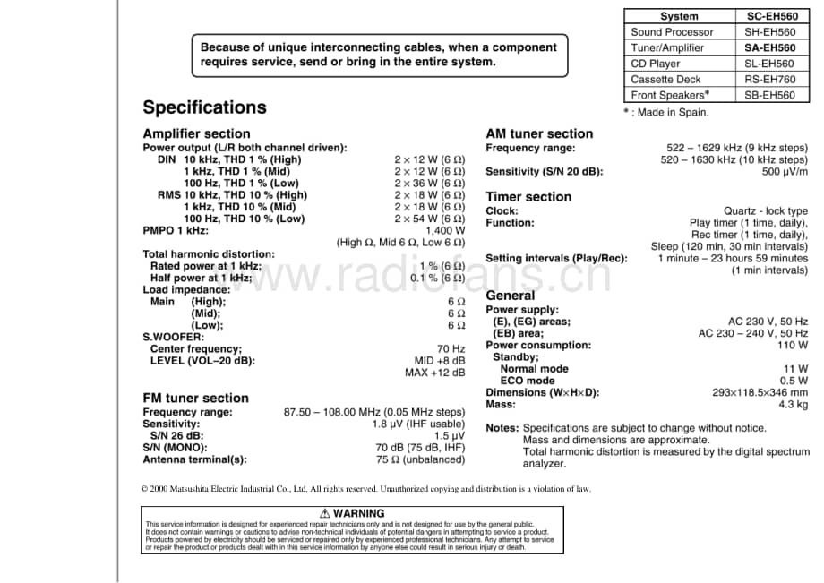 Technics-SAEH-560-Service-Manual电路原理图.pdf_第2页