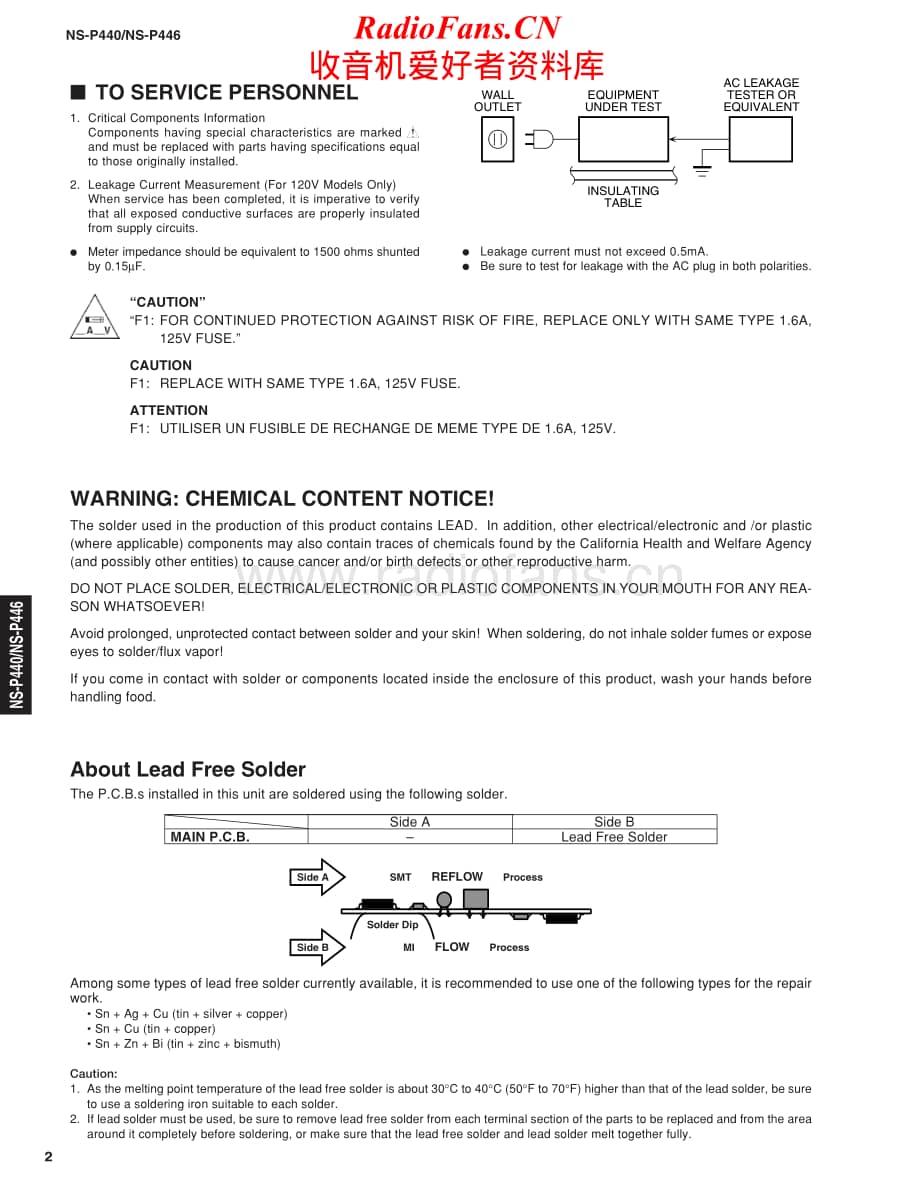 Yamaha-NSP-440-Service-Manual电路原理图.pdf_第2页