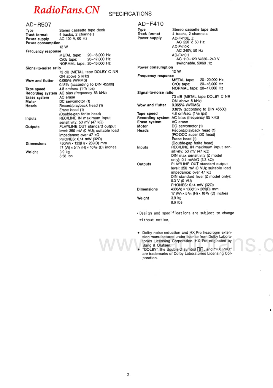 Aiwa-ADR507-tape-sm维修电路图 手册.pdf_第2页