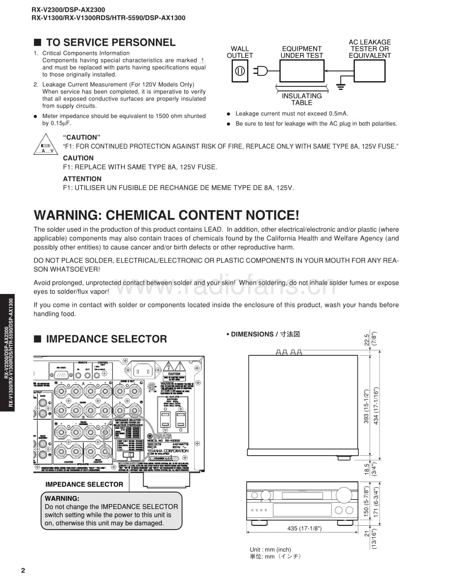 Yamaha-RXV-2300-Service-Manual电路原理图.pdf_第2页