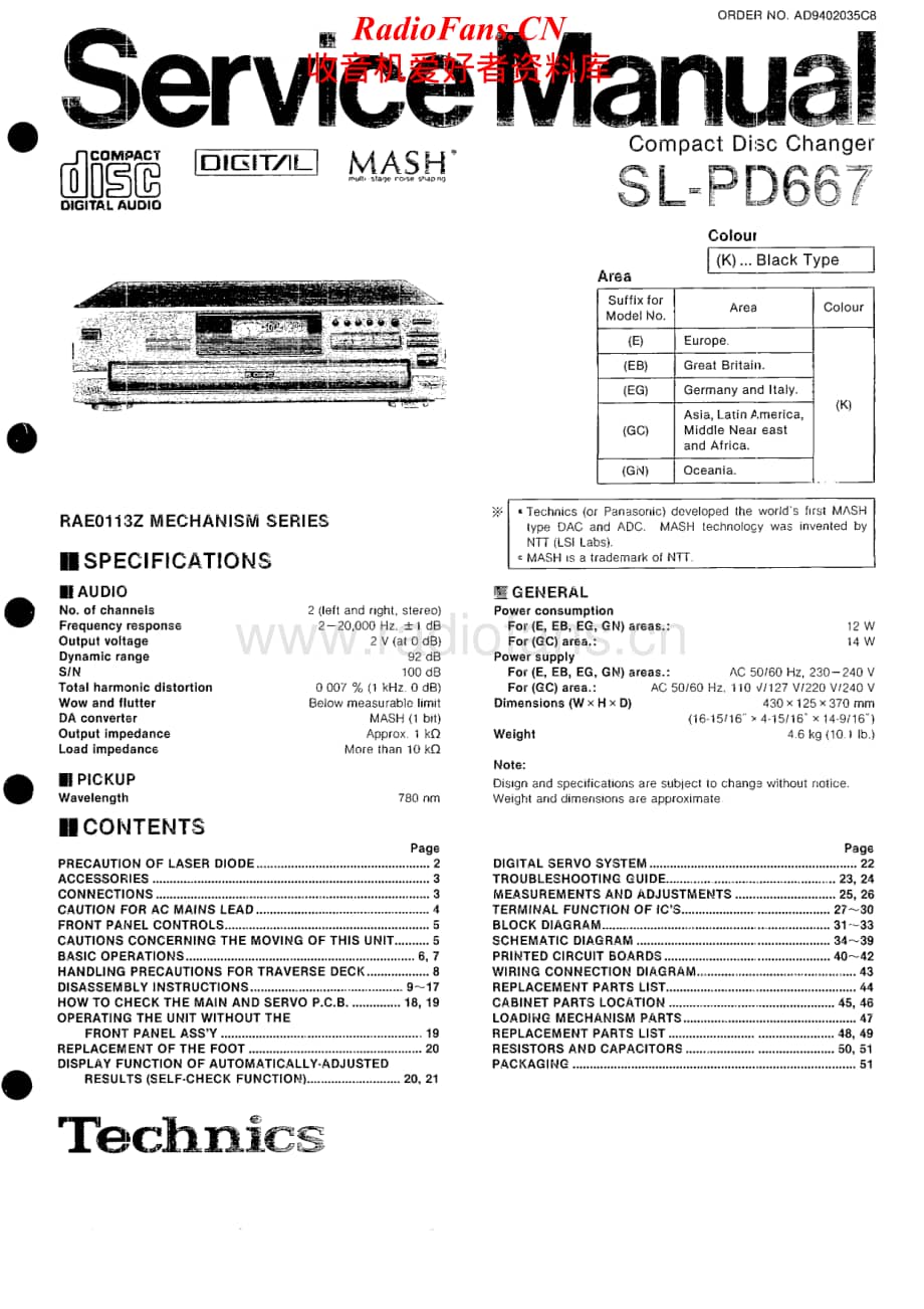 Technics-SLPD-667-Service-Manual电路原理图.pdf_第1页