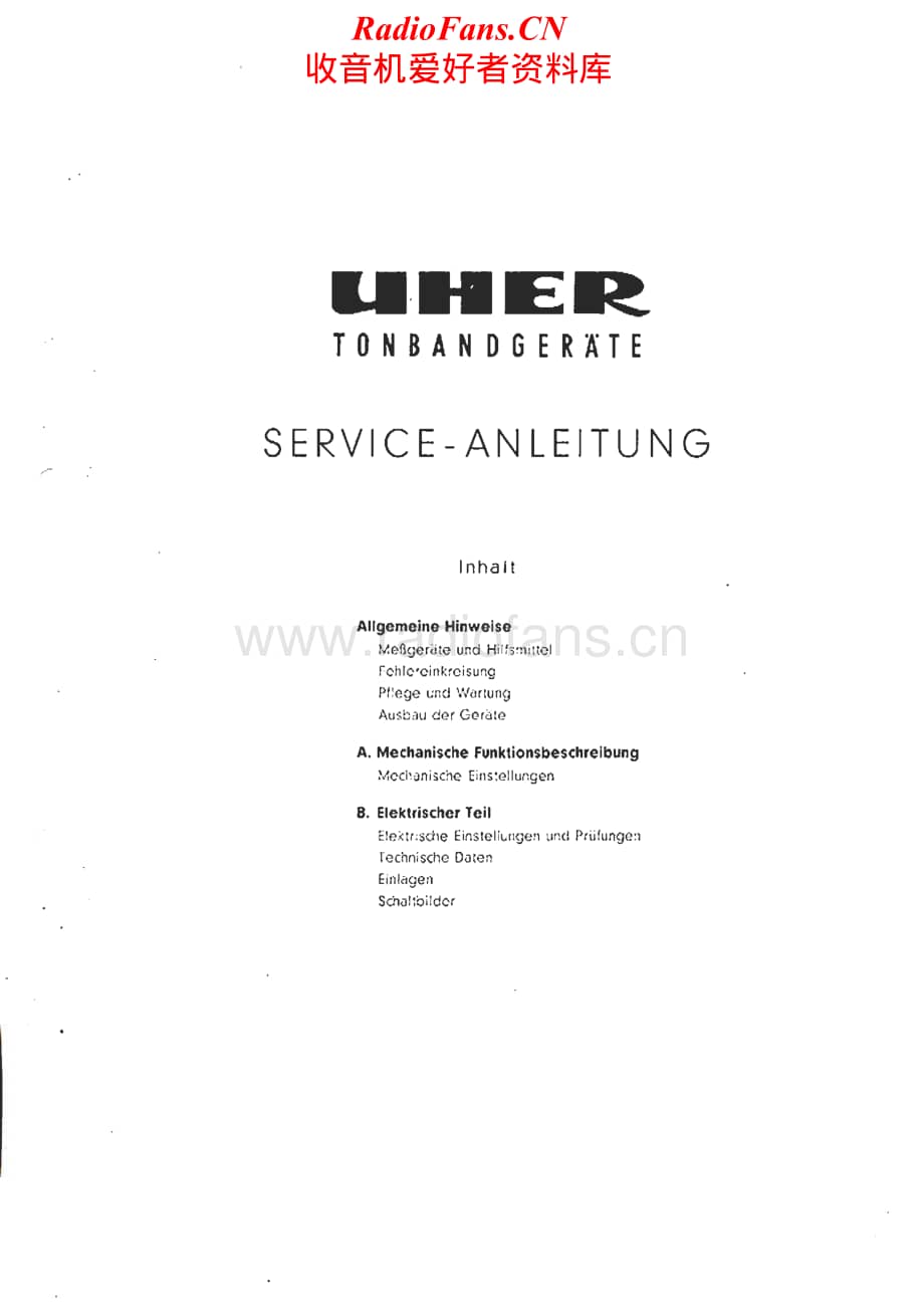 Uher-195-Service-Manual电路原理图.pdf_第1页