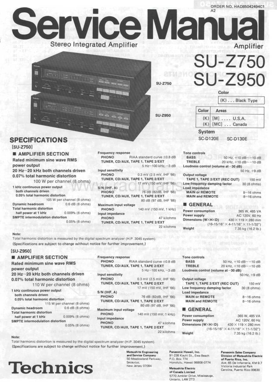 Technics-SUZ-750-950-Service-Manual电路原理图.pdf_第1页