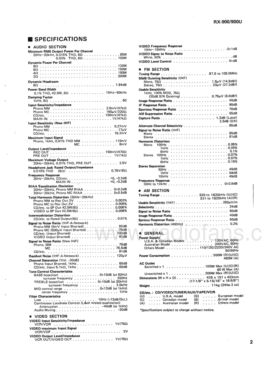 Yamaha-RX-900-Service-Manual电路原理图.pdf_第3页