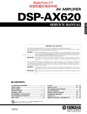 Yamaha-DSPAX-620-Service-Manual电路原理图.pdf
