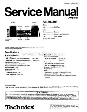 Technics-SEHD-301-Service-Manual电路原理图.pdf