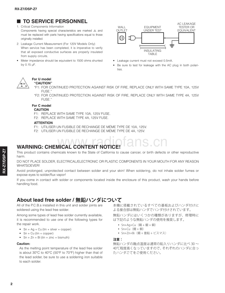 Yamaha-RXZ-7-Service-Manual-Part-1电路原理图.pdf_第2页