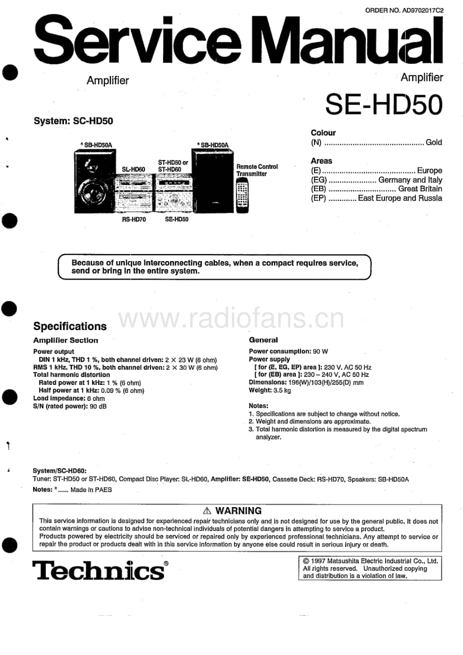 Technics-SEHD-50-Service-Manual电路原理图.pdf_第1页