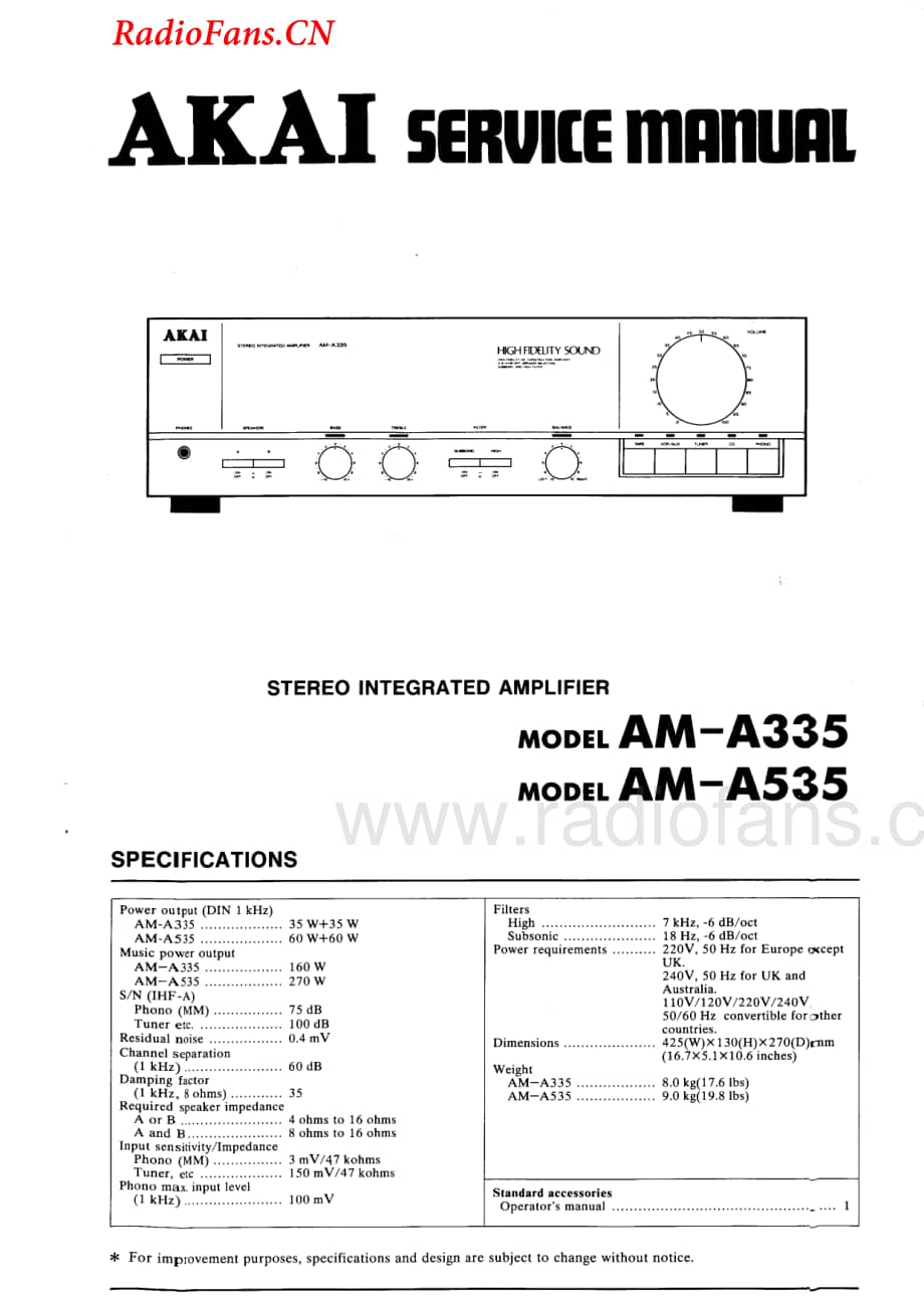 Akai-AMA535-int-sm维修电路图 手册.pdf_第1页