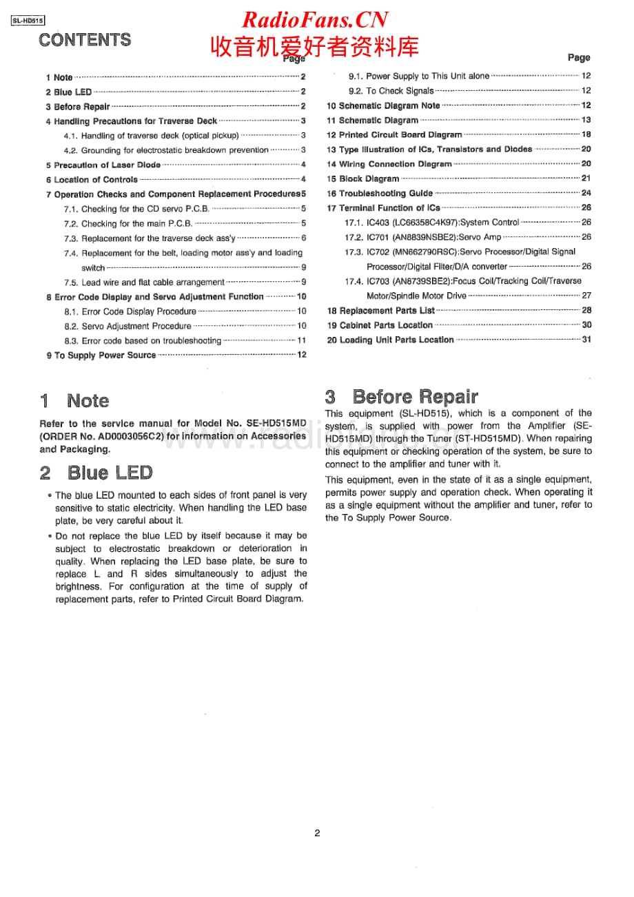 Technics-SLHD-515-Service-Manual电路原理图.pdf_第2页