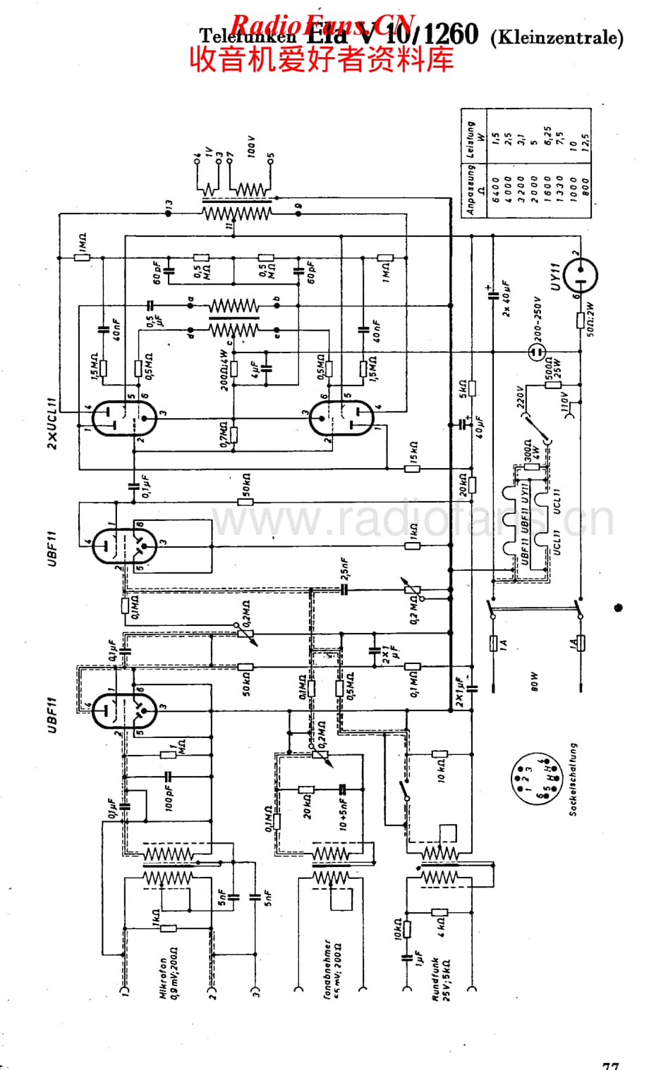 Telefunken-Ela-V10-1260-Schematic电路原理图.pdf_第1页