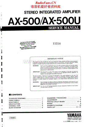 Yamaha-AX-500-Service-Manual电路原理图.pdf