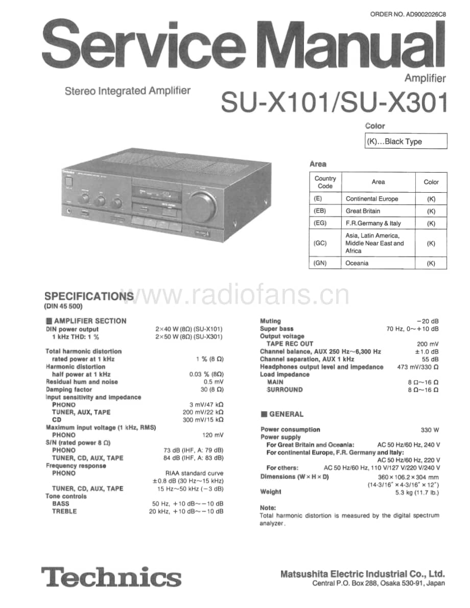 Technics-SUX-101-SUX-301-Service-Manual电路原理图.pdf_第1页