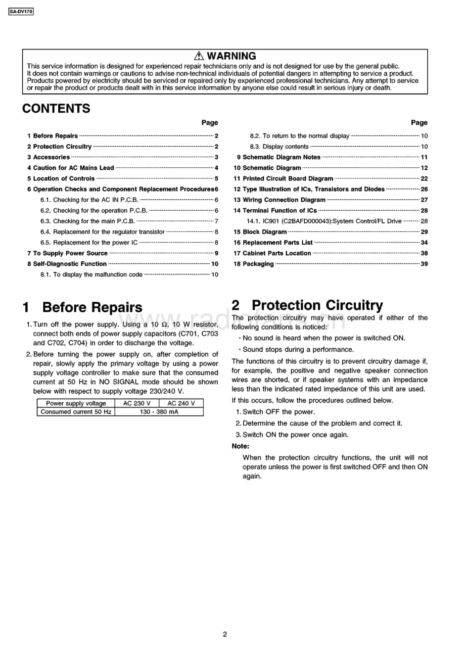 Technics-SADV-170-Service-Manual电路原理图.pdf_第2页