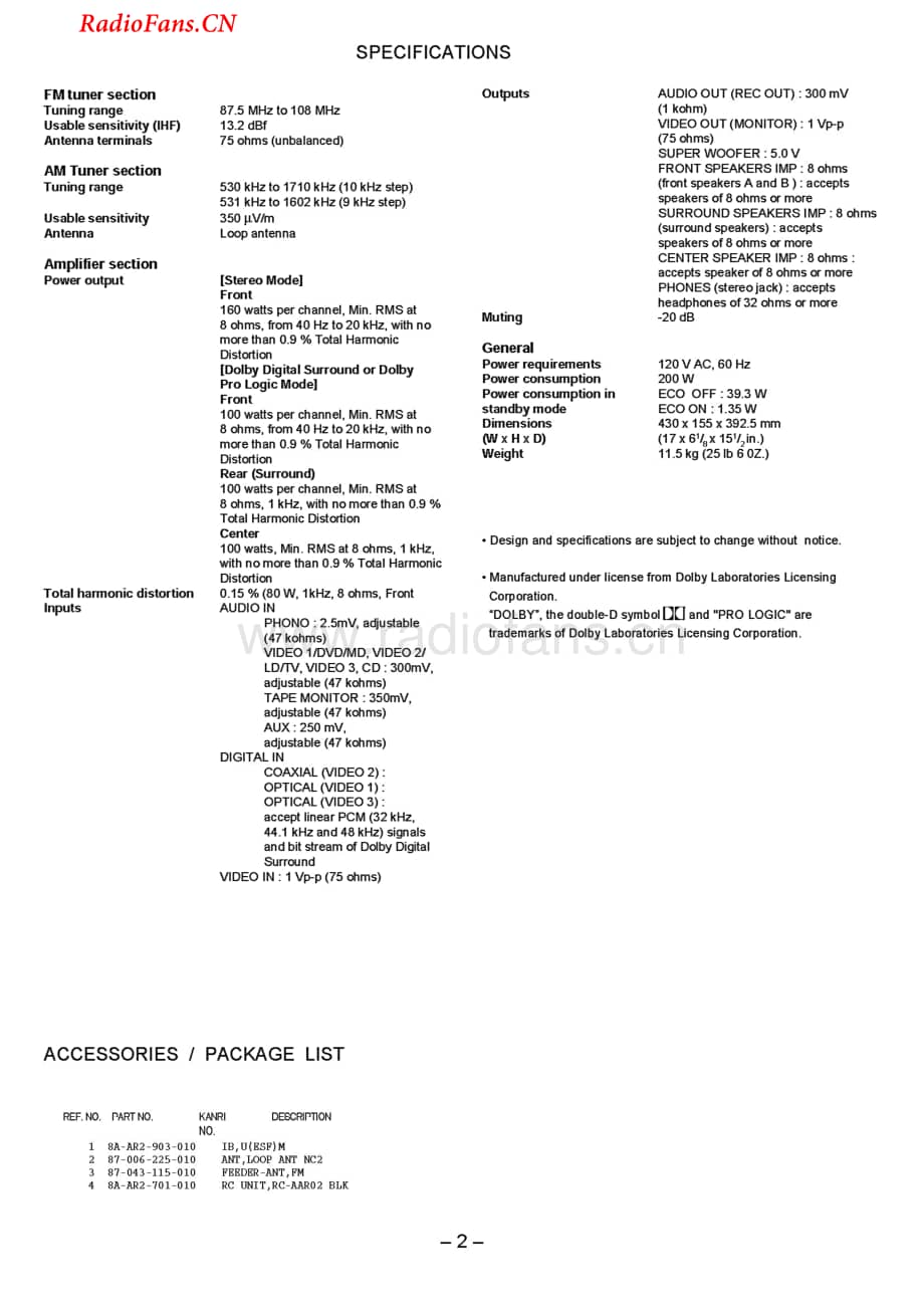 Aiwa-AVD67-avr-sm维修电路图 手册.pdf_第2页