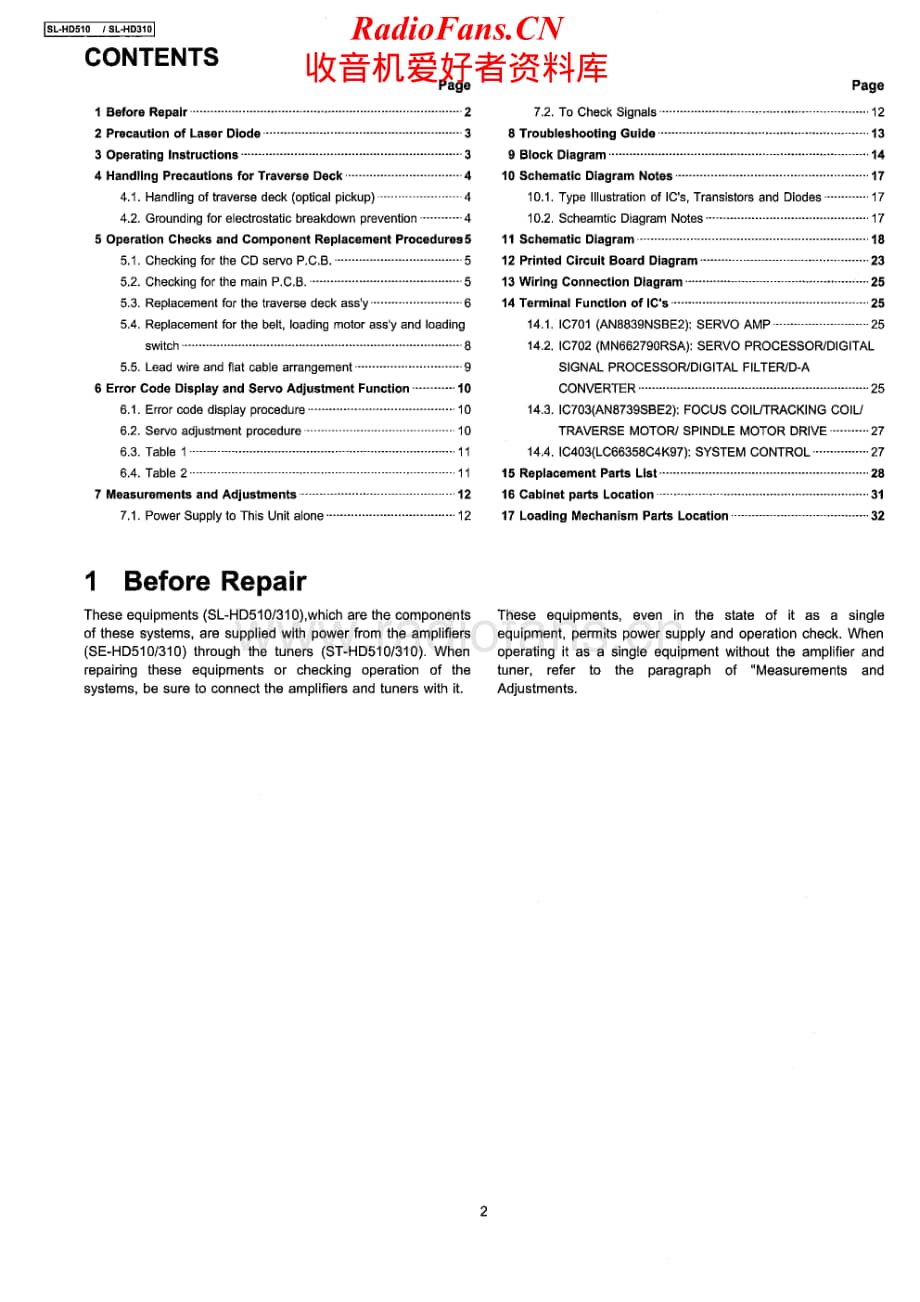 Technics-SLHD-510-Service-Manual电路原理图.pdf_第2页