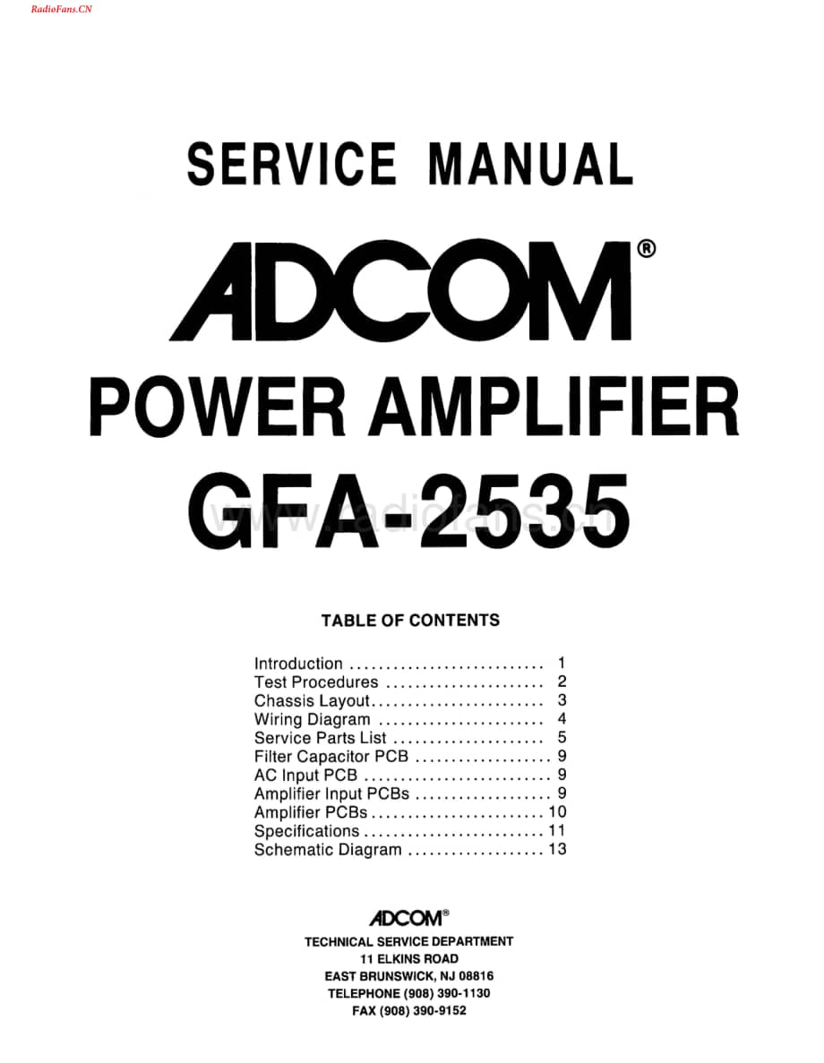 Adcom-GFA2535-pwr-sm维修电路图 手册.pdf_第1页