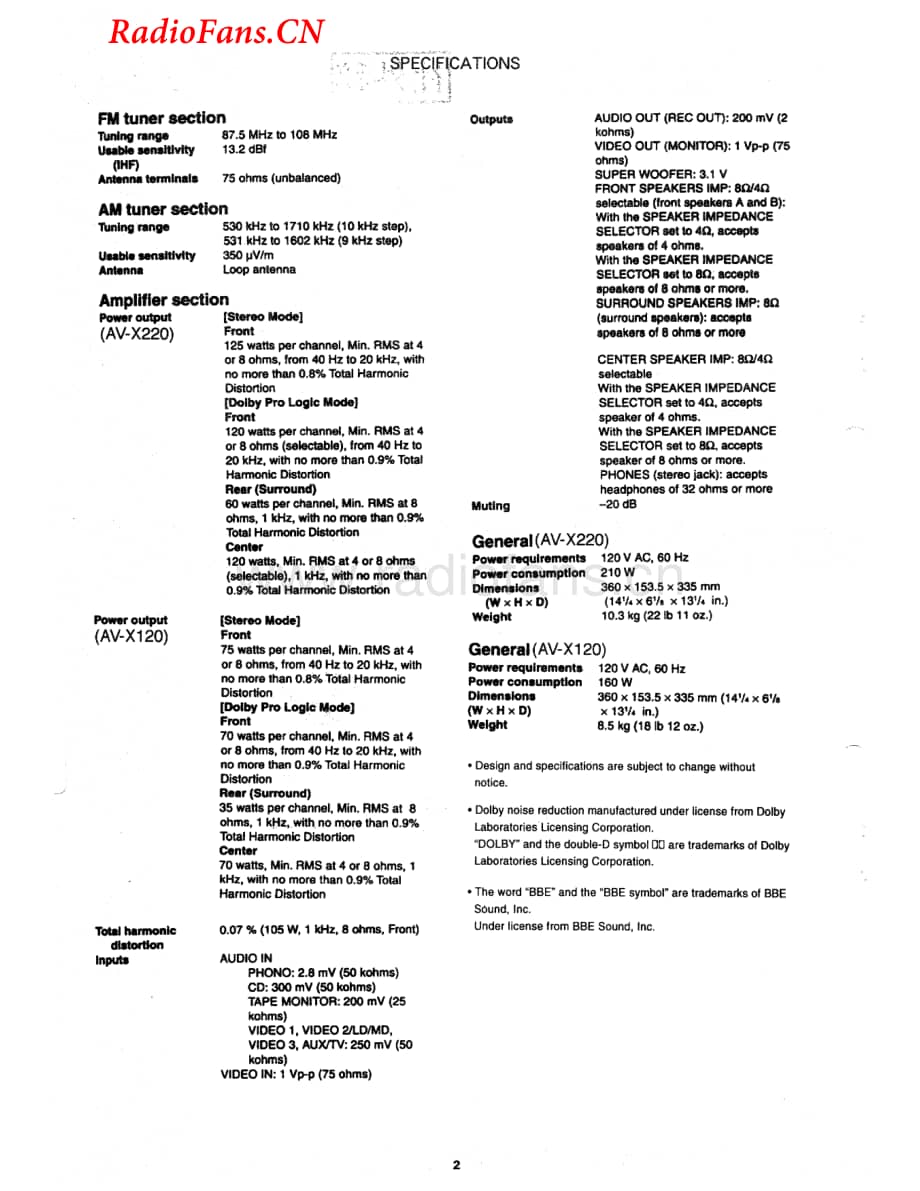 Aiwa-AVX220-avr-sm维修电路图 手册.pdf_第2页