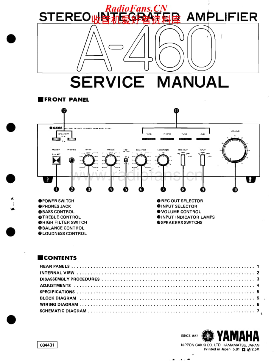 Yamaha-A-460-Service-Manual电路原理图.pdf_第1页