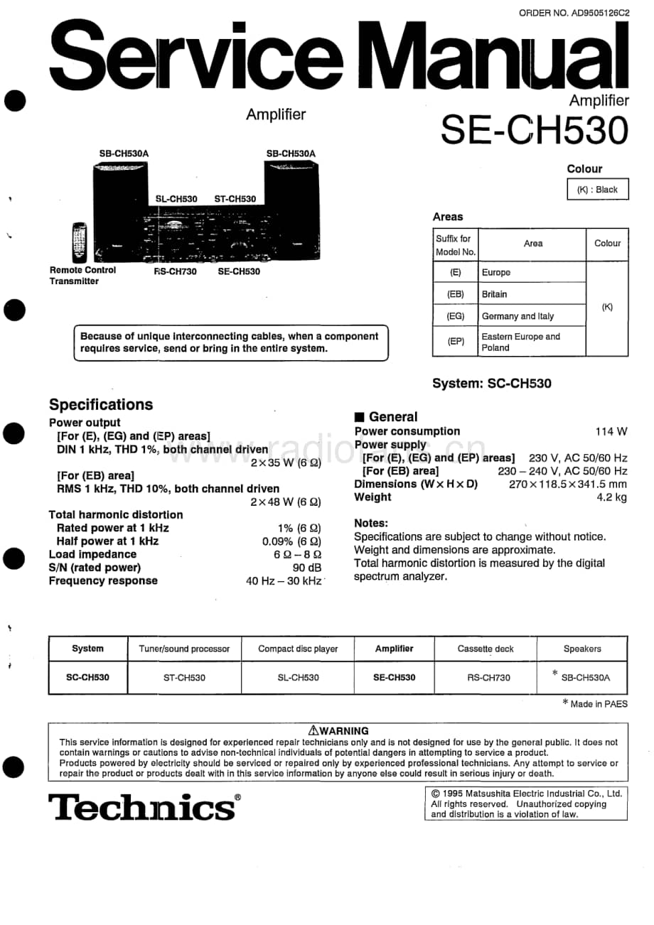 Technics-SECH-530-Service-Manual电路原理图.pdf_第1页