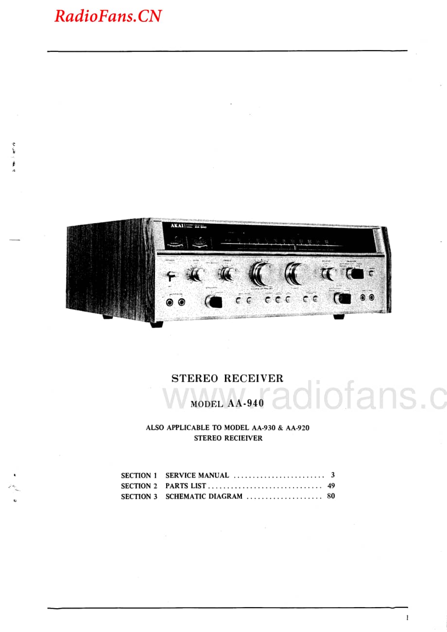 Akai-AA940-rec-sm维修电路图 手册.pdf_第1页