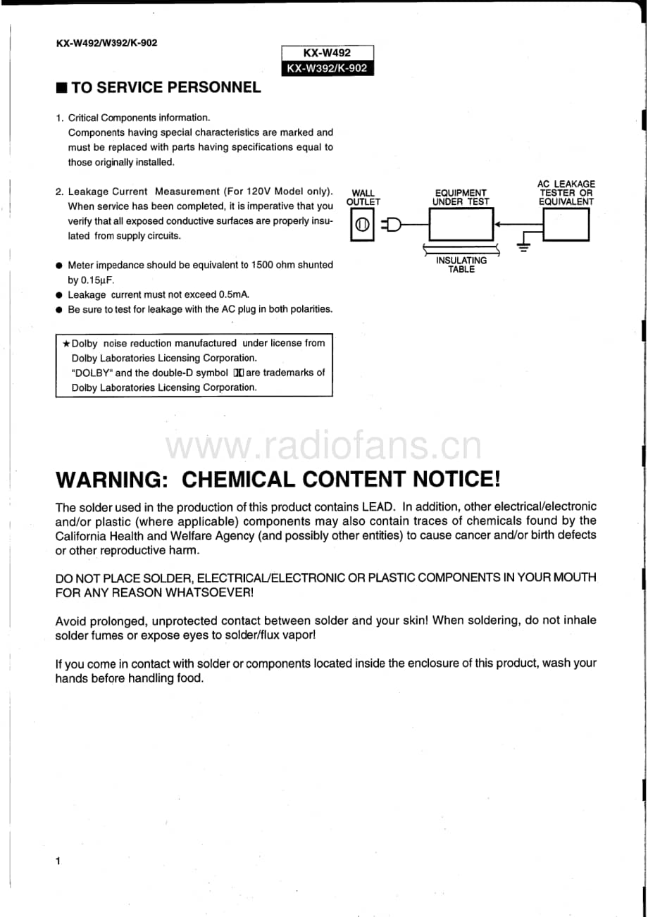 Yamaha-W-392-Service-Manual电路原理图.pdf_第2页