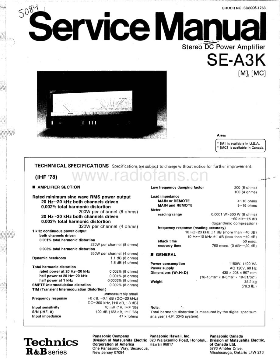 Technics-SEA-3-K-Service-Manual电路原理图.pdf_第1页