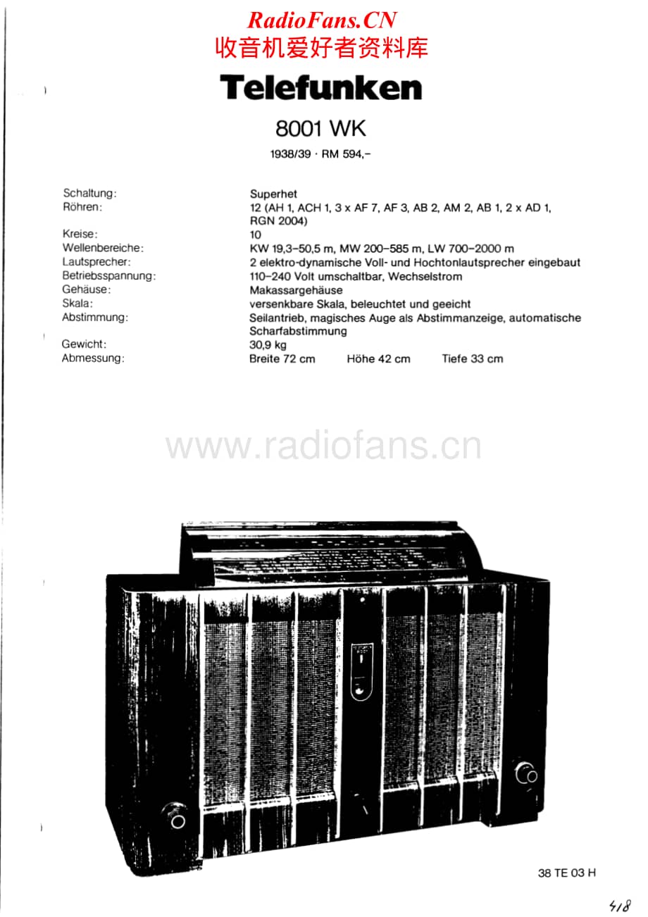 Telefunken-8001-WK-Schematic电路原理图.pdf_第1页