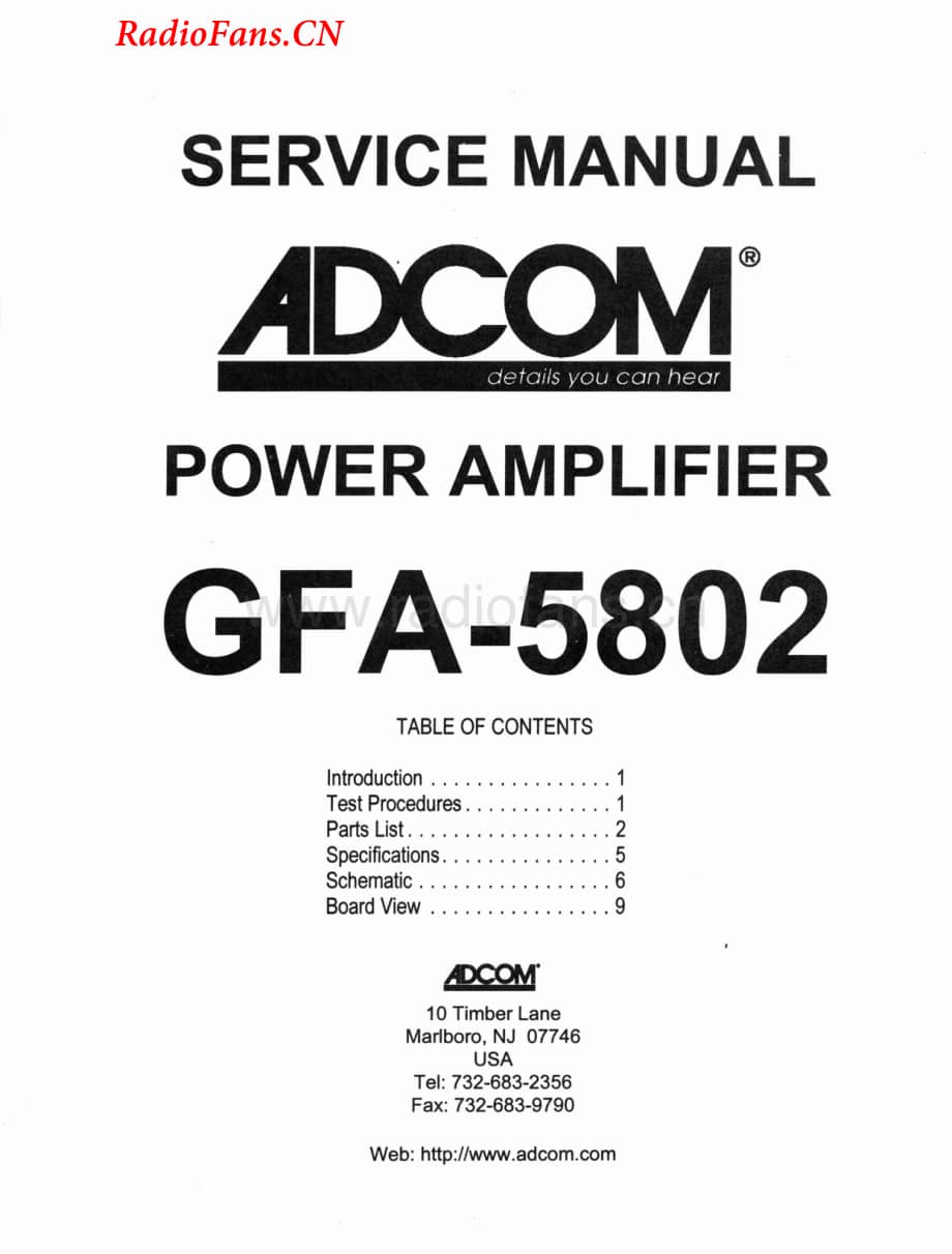 Adcom-GFA5802-pwr-sm维修电路图 手册.pdf_第1页