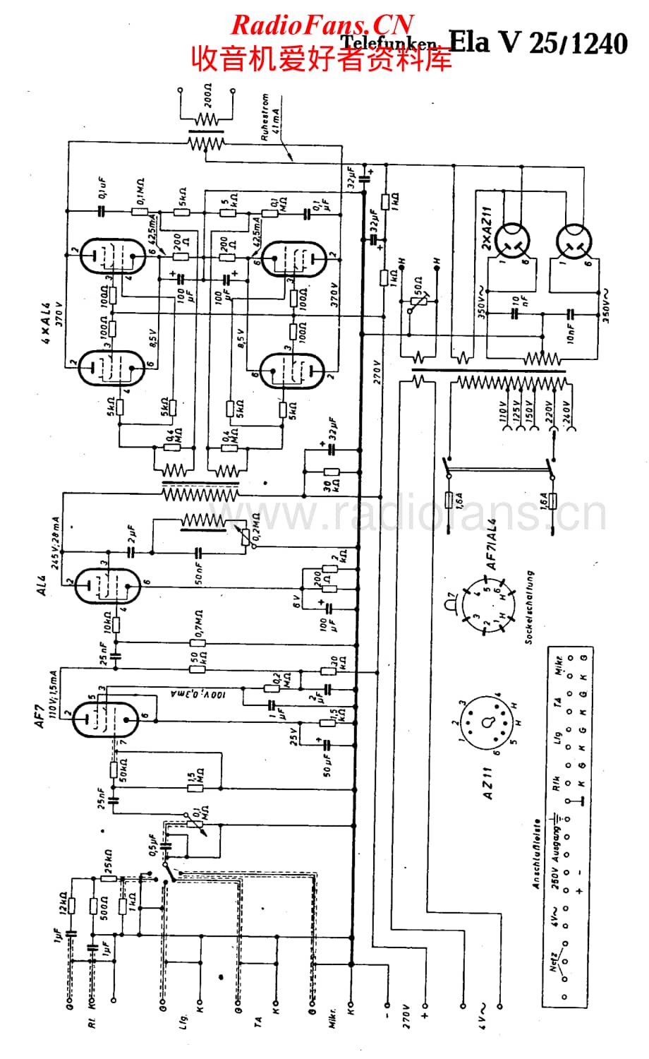 Telefunken-Ela-V25-1240-Schematic电路原理图.pdf_第1页