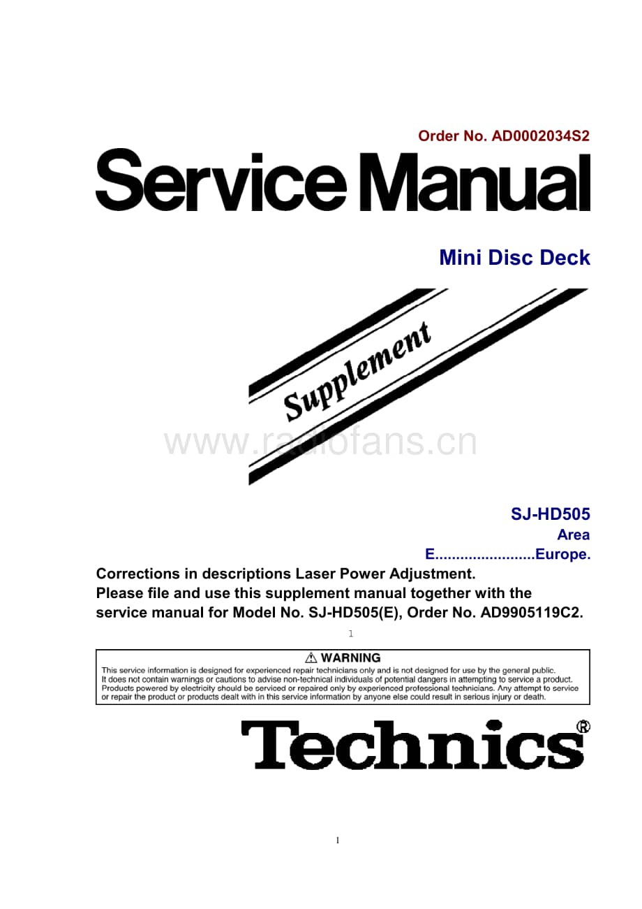 Technics-SJHD-505-Service-Manual电路原理图.pdf_第1页