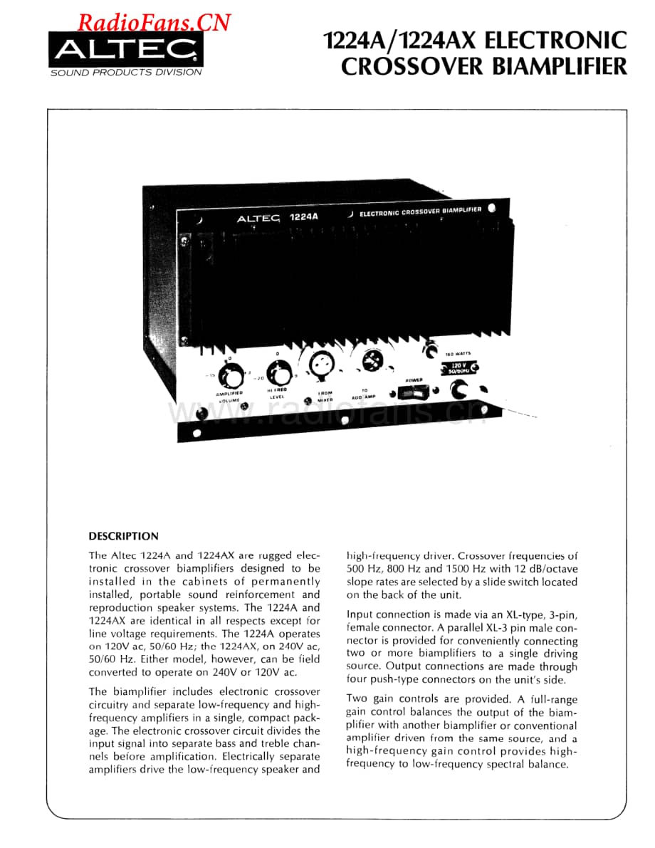 AltecLansing-1224AX-xover-sm维修电路图 手册.pdf_第1页