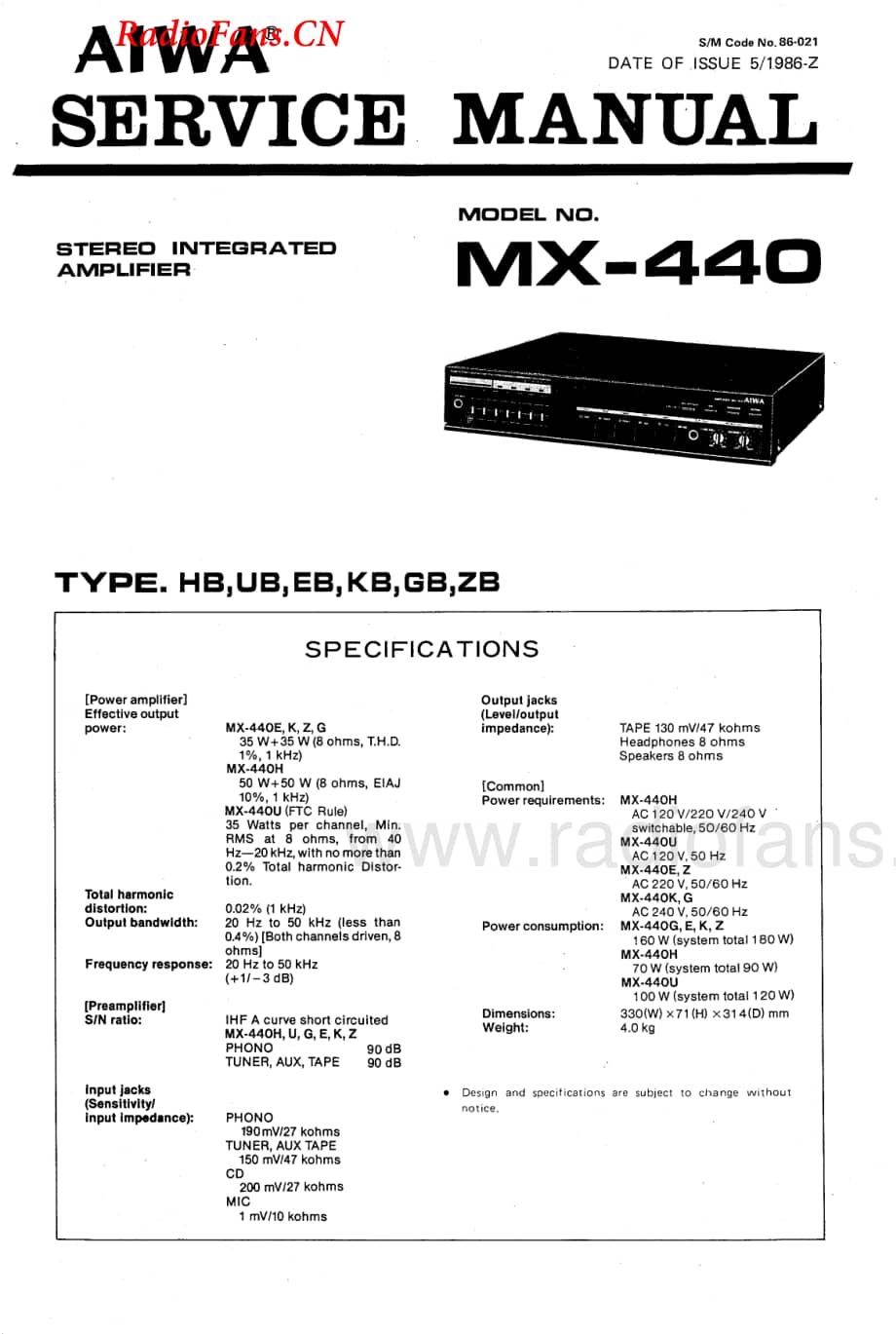 Aiwa-MX440-int-sm维修电路图 手册.pdf_第1页