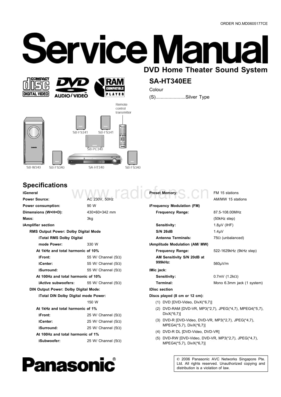 Technics-SAHT-340-EE-Service-Manual电路原理图.pdf_第1页