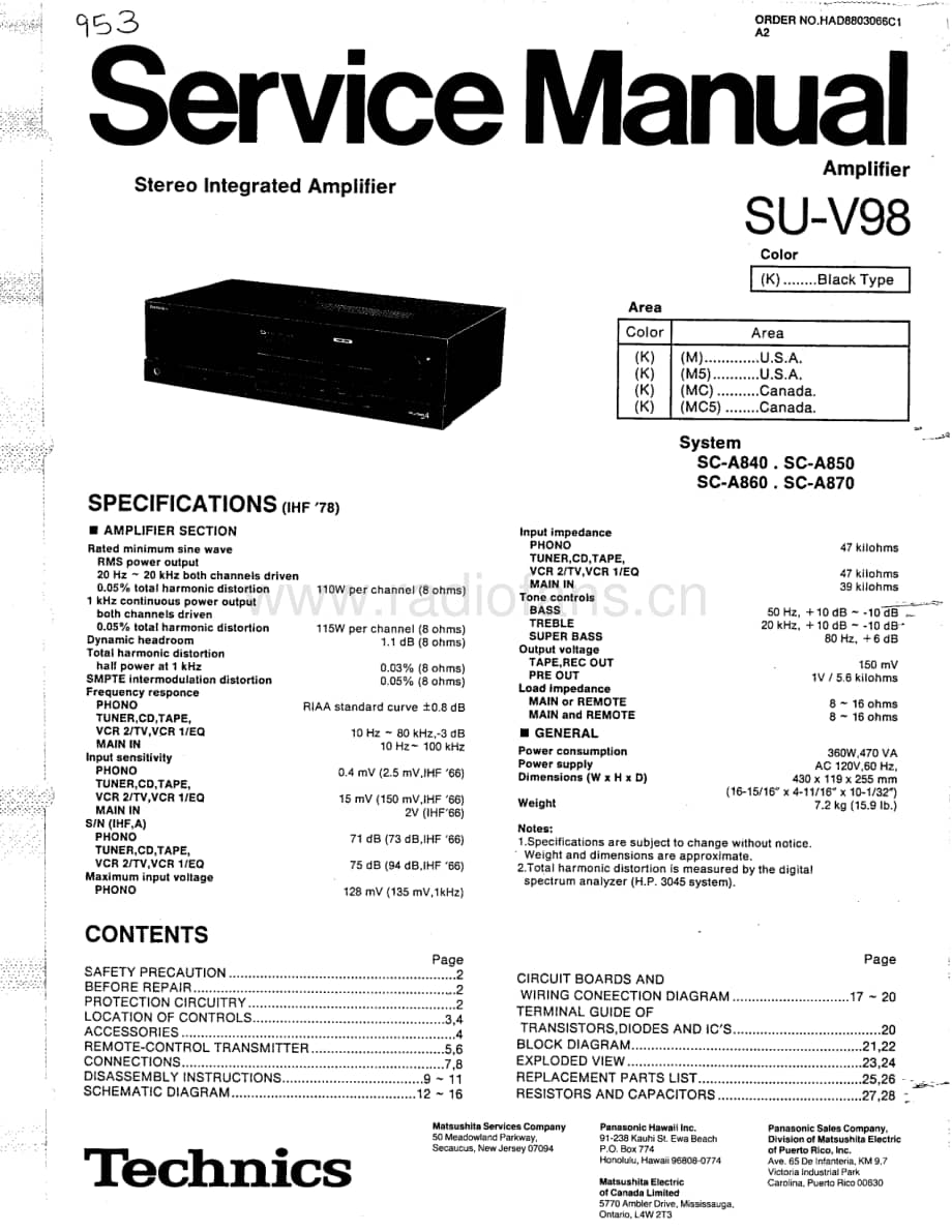 Technics-SUV-98-Service-Manual电路原理图.pdf_第1页