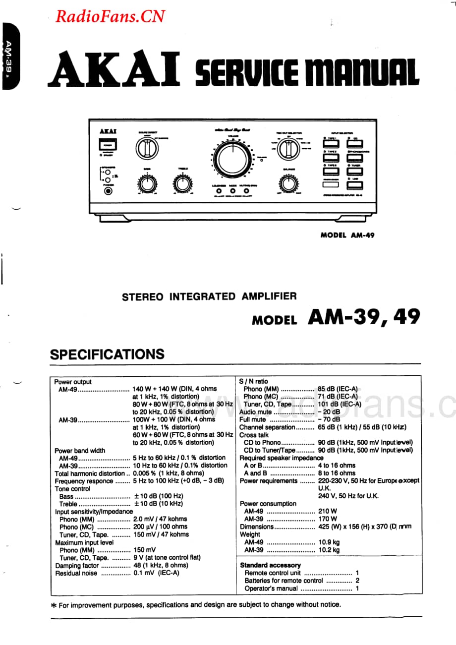 Akai-AM39-int-sm维修电路图 手册.pdf_第1页