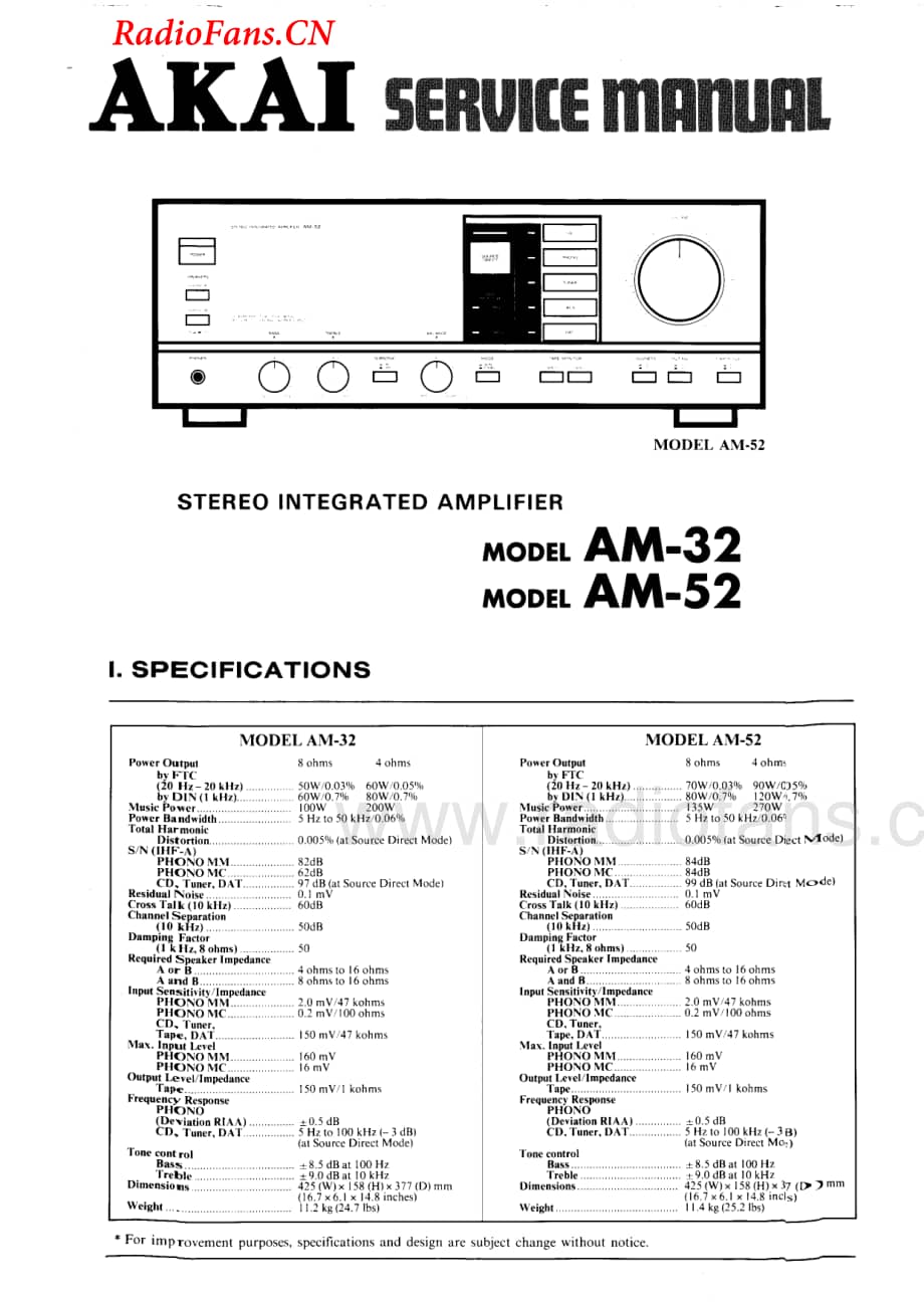 Akai-AM52-int-sm维修电路图 手册.pdf_第1页