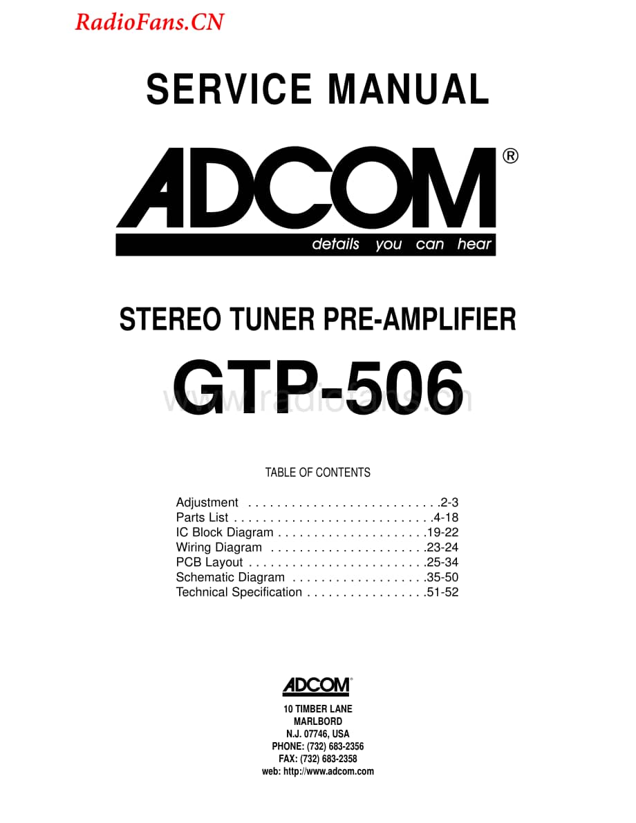 Adcom-GTP506-pre-sm维修电路图 手册.pdf_第1页