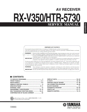 Yamaha-RXV-350-Service-Manual电路原理图.pdf