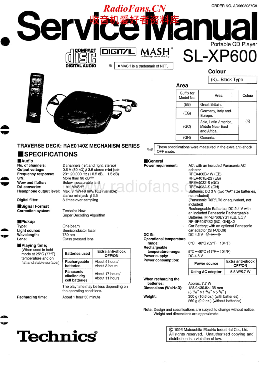 Technics-SLXP-600-Service-Manual电路原理图.pdf_第1页