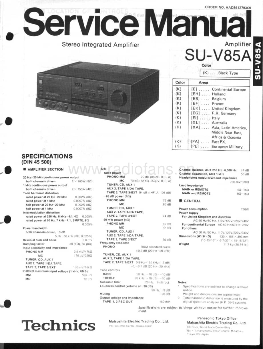 Technics-SUV-85-A-Service-Manual电路原理图.pdf_第1页